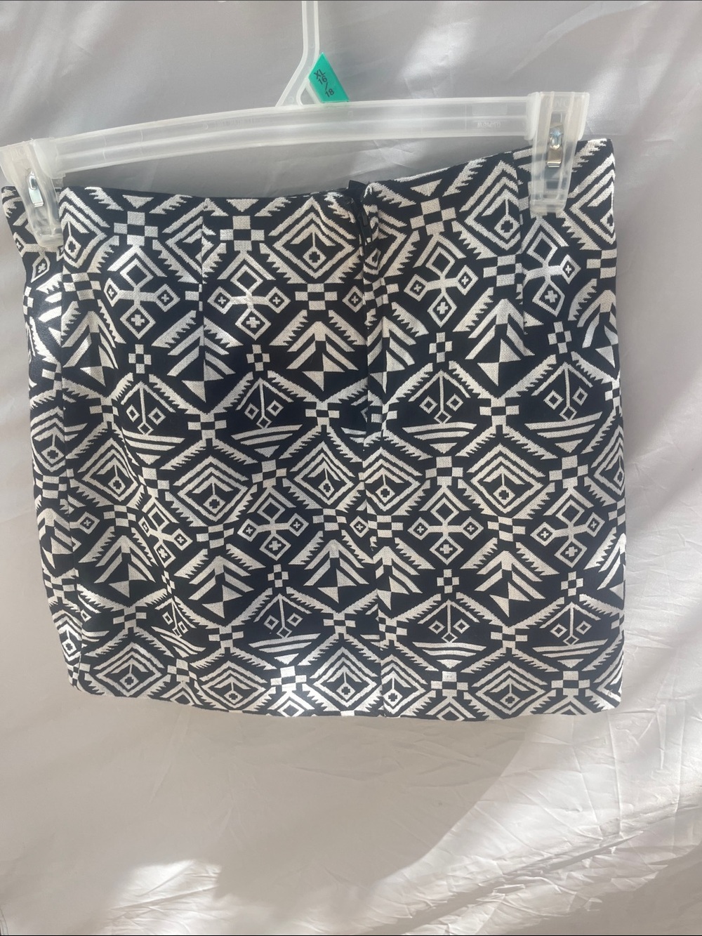 Divided Black & White Geometric Mini Skirt